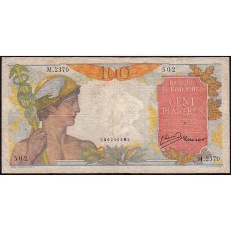 Indochine Française - Pick 82b - 100 piastres - Série M.2370 - 1949 - Etat : TB