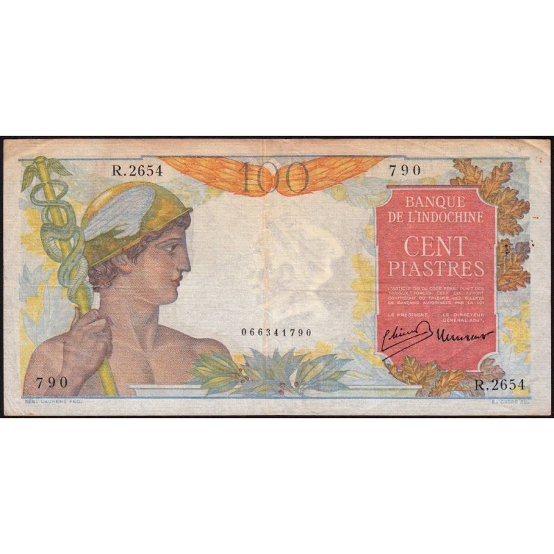 Indochine Française - Pick 82b - 100 piastres - Série R.2654 - 1949 - Etat : TB+