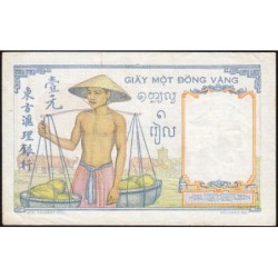 Indochine Française - Pick 54b - 1 piastre - Série F.5136 - 1937 - Etat : TTB