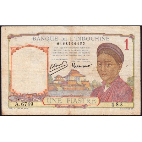 Indochine Française - Pick 54c - 1 piastre - Série A.6749 - 1946 - Etat : TB