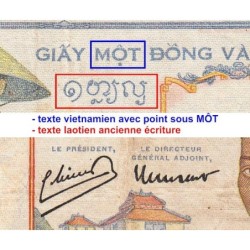 Indochine Française - Pick 54c - 1 piastre - Série A.6749 - 1946 - Etat : TB