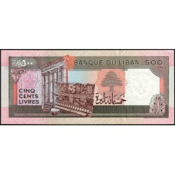 Liban - Pick 68 - 500 livres - Série ‭٠ح /١ - 01/01/1988 - Etat : NEUF