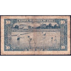 Laos - Pick 3b - 10 kip - Série 3 A - 1962 - Etat : B