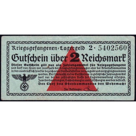 Allemagne - Camp de prisonniers WW2 - 2 reichsmark - Série 2 - 1939/1940 - Etat : TTB