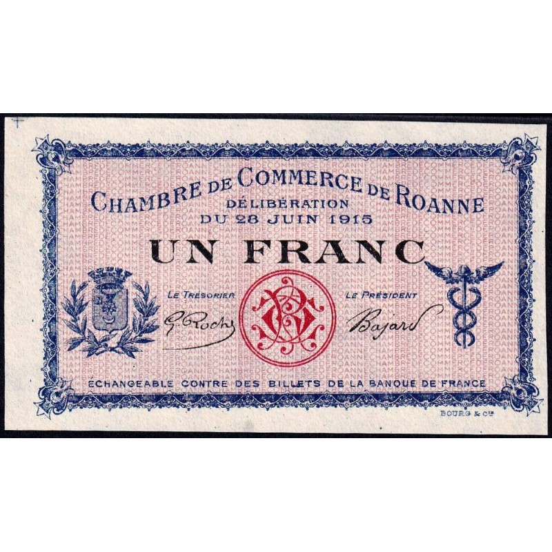 Roanne - Pirot 106-4 - 1 franc - 28/06/1915 - Spécimen - Etat : NEUF