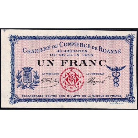 Roanne - Pirot 106-4 - 1 franc - 28/06/1915 - Spécimen - Etat : NEUF