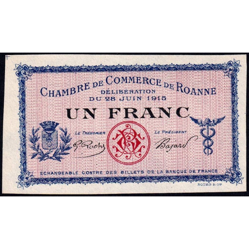 Roanne - Pirot 106-4 - 1 franc - 28/06/1915 - Spécimen - Etat : NEUF