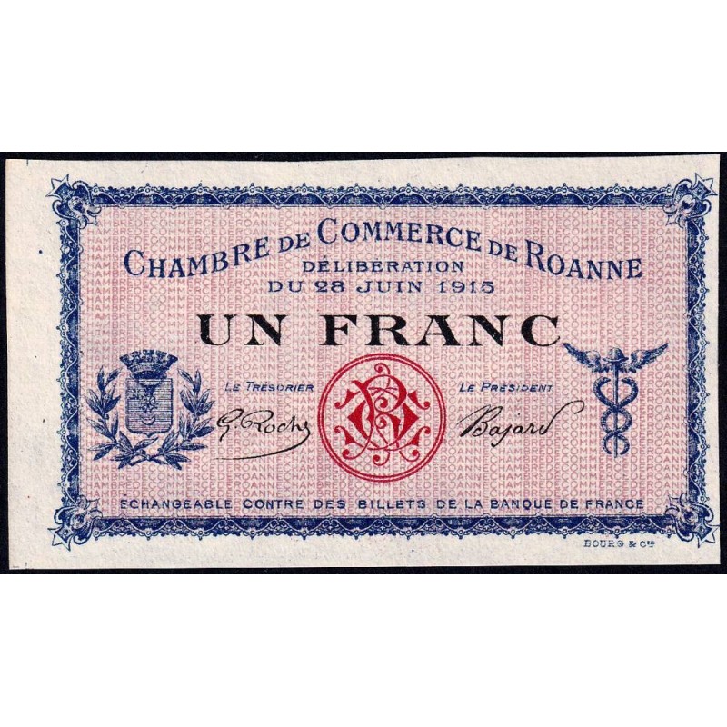 Roanne - Pirot 106-4 - 1 franc - 28/06/1915 - Spécimen - Etat : NEUF