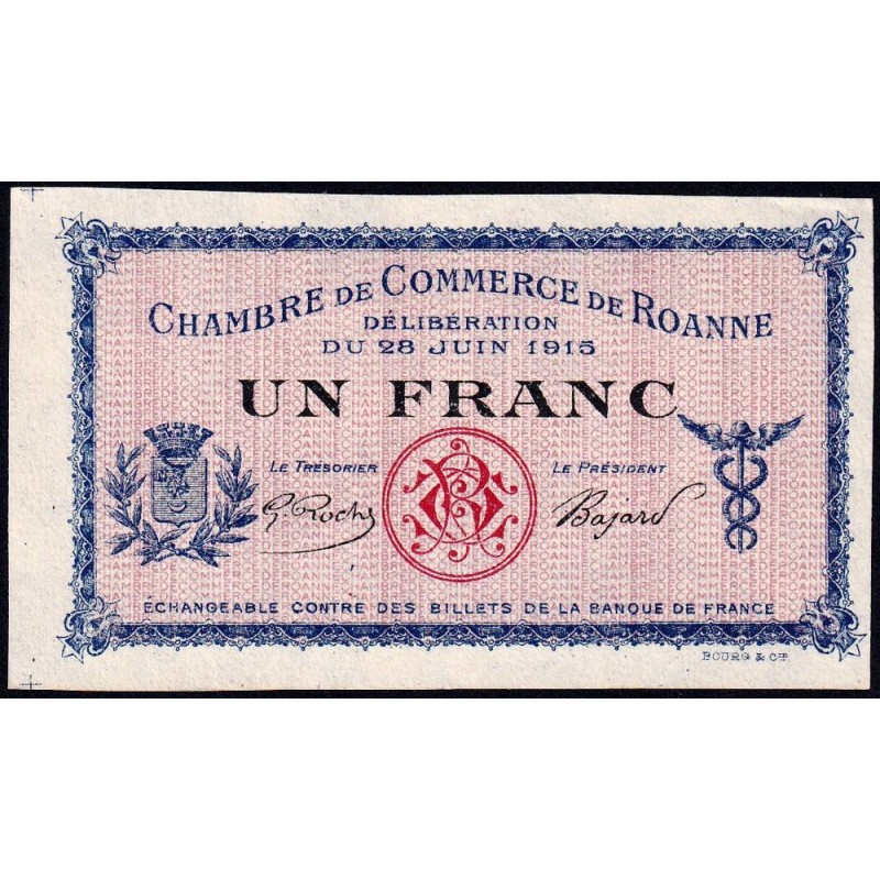 Roanne - Pirot 106-4 - 1 franc - 28/06/1915 - Spécimen - Etat : pr.NEUF