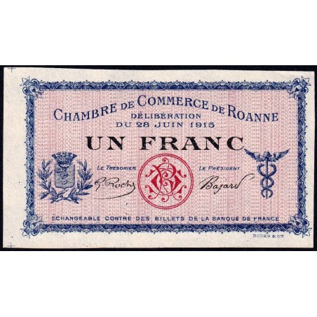 Roanne - Pirot 106-4 - 1 franc - 28/06/1915 - Spécimen - Etat : pr.NEUF