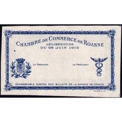 Roanne - Pirot non répertorié - 1 franc - 28/06/1915 - Epreuve type 1 - Etat : NEUF