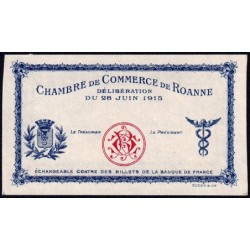 Roanne - Pirot non répertorié - 1 franc - 28/06/1915 - Epreuve type 2 - Etat : NEUF