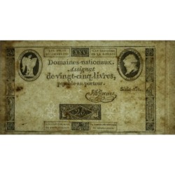 Assignat 22a - 25 livres - 16 décembre 1791 - Série 231 - Etat : TTB+