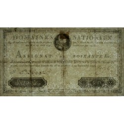 Assignat 05a - 60 livres - 29 septembre 1790 - Série F - Etat : TB