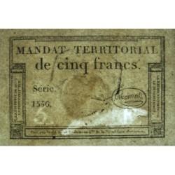 Mandat territorial 63b - 5 francs - 28 ventôse an 4 - Série 1556 - Etat : SUP-