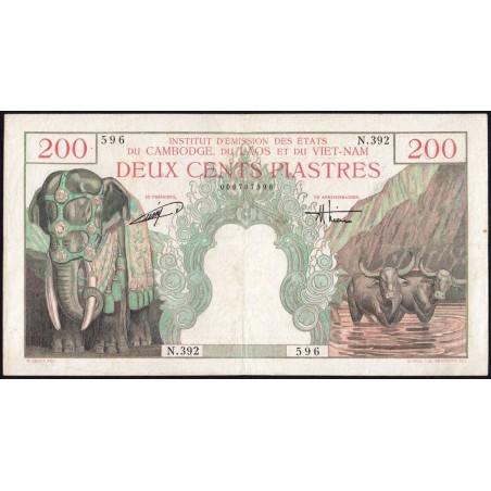 Indochine Française - Vietnam - Pick 109 - 200 piastres - Série N.392 - 1953 - Etat : TTB
