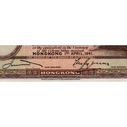 Hong Kong - HSBC - Pick 173d - 5 dollars - Série N - 01/04/1941 - Etat : TTB+