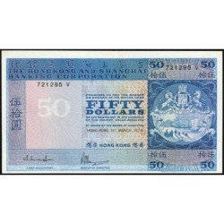 Hong Kong - HSBC - Pick 184e - 50 dollars - Série V - 31/03/1979 - Etat : SUP+