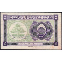 Liban - Pick 34 - 5 piastres - Sans série - 15/07/1942 - Etat : SUP