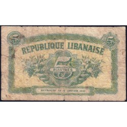 Liban - Pick 40 - 5 piastres - Série K - 12/01/1948 - Etat : B+