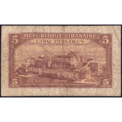 Liban - Pick 46 - 5 piastres - Sans série - 21/11/950 - Etat : B+