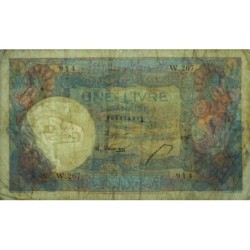 Liban - Pick 48a_2 - 1 livre libanaise - Série W.267 - 01/08/1950 - Etat : TB-