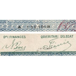 Albanie - Pick S 147a - 1/2 franc - Série A - 01/11/1918 - Etat : SUP+