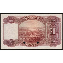 Albanie - Pick 3s - 20 franka ari - Série A - 1926 - Spécimen - Etat : SUP+ à SPL