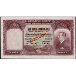 Albanie - Pick 4s - 100 franka ari - Sans série - 1926 - Spécimen - Etat : SUP+ à SPL