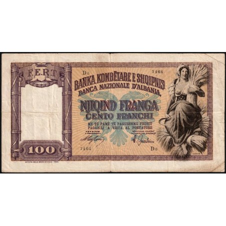 Albanie - Pick 8 - 100 franga  - Série D6 - 1939 - Etat : TB+