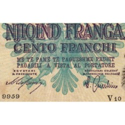 Albanie - Pick 8 - 100 franga - Série V10 - 1939 - Etat : TTB