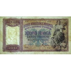 Albanie - Pick 8 - 100 franga - Série V10 - 1939 - Etat : TTB
