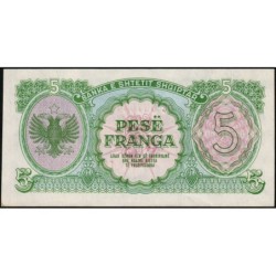 Albanie - Pick 15 - 5 franga - Série BC - 01/05/1945 - Etat : SPL+