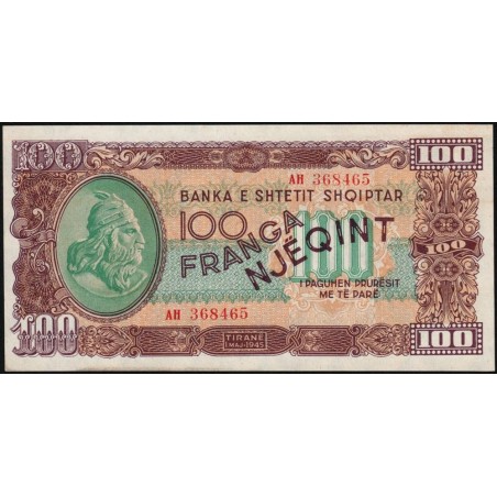 Albanie - Pick 17 - 100 franga - Série AH - 01/05/1945 - Etat : pr.NEUF