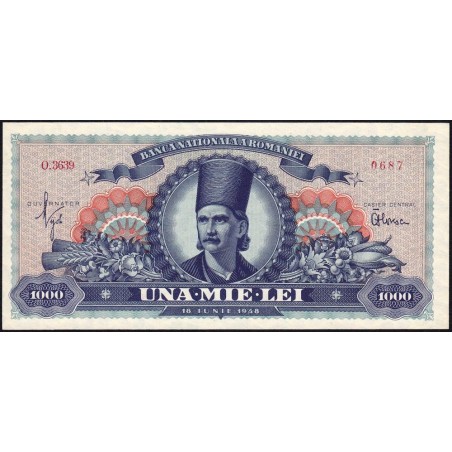 Roumanie - Pick 85a - 1'000 lei - Série O.3639 - 18/06/1948 - Etat : NEUF