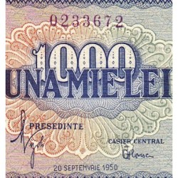 Roumanie - Pick 87 - 1'000 lei - Série D/1 - 20/09/1950 - Etat : pr.NEUF