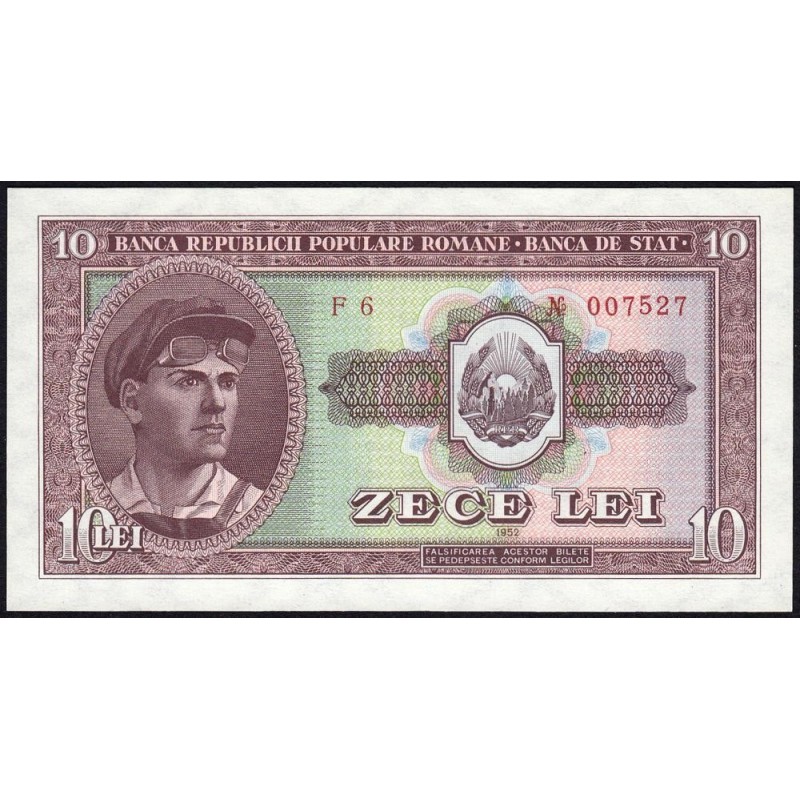 Roumanie - Pick 88a - 10 lei - Série F 6 - 1952 - Etat : NEUF