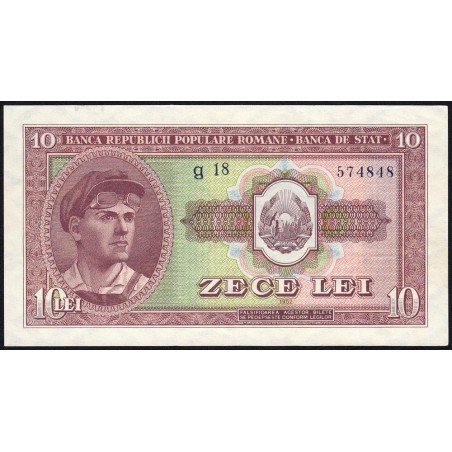 Roumanie - Pick 88b - 10 lei - Série g 18 - 1952 - Etat : SUP+