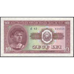 Roumanie - Pick 88b - 10 lei - Série d 43 - 1952 - Etat : pr.NEUF