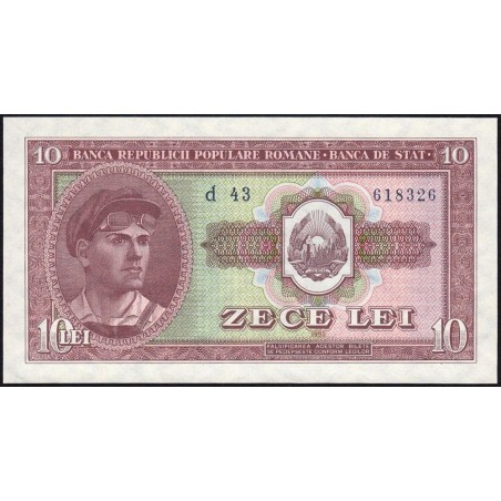 Roumanie - Pick 88b - 10 lei - Série d 43 - 1952 - Etat : pr.NEUF