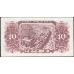 Roumanie - Pick 88b - 10 lei - Série d 43 - 1952 - Etat : pr.NEUF