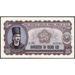 Roumanie - Pick 89b - 25 lei - Série r 23 - 1952 - Etat : TTB