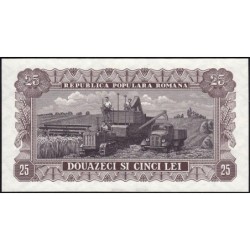 Roumanie - Pick 89b - 25 lei - Série b 34 - 1952 - Etat : pr.NEUF