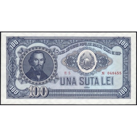 Roumanie - Pick 90a - 100 lei - Série E 5 - 1952 - Etat : NEUF