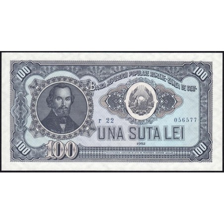 Roumanie - Pick 90b - 100 lei - Série r 22 - 1952 - Etat : NEUF