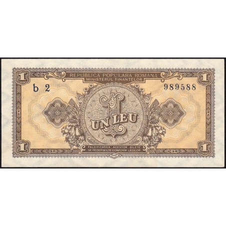 Roumanie - Pick 81b - 1 leu - Série b 2 - 1952 - Etat : SPL+