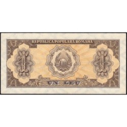 Roumanie - Pick 81b - 1 leu - Série b 2 - 1952 - Etat : SPL+