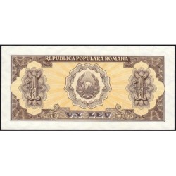 Roumanie - Pick 81b - 1 leu - Série t 66 - 1952 - Etat : TTB+