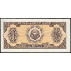 Roumanie - Pick 81b - 1 leu - Série a 111 - 1952 - Etat : SPL+