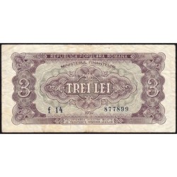 Roumanie - Pick 82b - 3 lei - Série f 14 - 1952 - Etat : TB